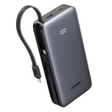 Εικόνα της Power Bank Ugreen PB528 20000mAh USB-C/USB-A with Built-in Cable 30W Grey 55985B