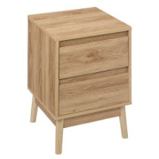 Εικόνα της Κομοδίνο 5Five Abana Ξύλινο με 2 Συρτάρια 40x40x56cm Μπεζ 193544