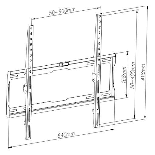 Εικόνα της Επιτοίχια Βάση Τηλεόρασης Osio 32-65″ Fixed Black OSMA-1370