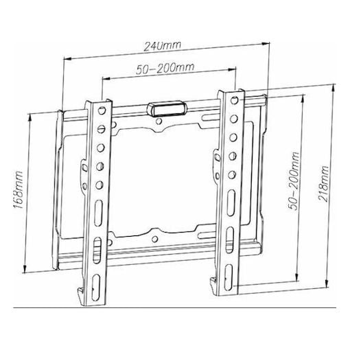 Εικόνα της Επιτοίχια Βάση Τηλεόρασης Osio 13–43″ Fixed Black OSMA-1342