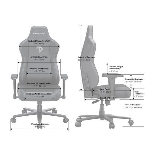 Εικόνα της Gaming Chair Anda Seat Novis Ultra XL Fabric Grey AD23-XL-01-G-F-G02