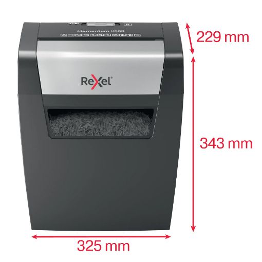 Εικόνα της Καταστροφέας Εγγράφων Rexel Momentum X308 8 Φύλλων 15lt Black