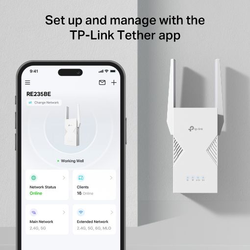 Εικόνα της Range Extender Tp-Link RE235BE v1 Wi-Fi 7 BE3600 Dual-Band