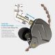 Εικόνα της Earphones KZ ZSN Pro Hybrid Dual-Driver IEM 1.2m Grey