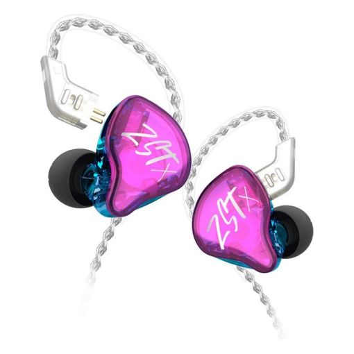 Εικόνα της Earphones KZ ZST X Hybrid Dual-Driver IEM No Mic 1.2m Purple