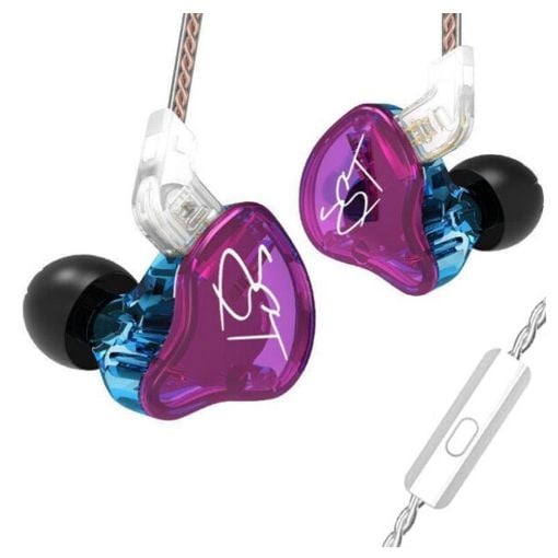 Εικόνα της Earphones KZ ZST Hybrid Dual-Driver IEM 1.2m Purple