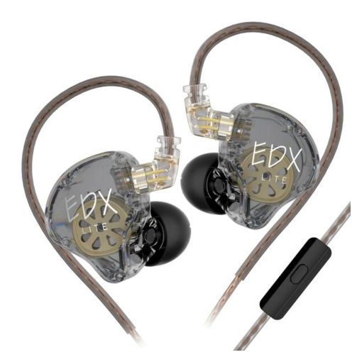 Εικόνα της Earphones KZ EDX Lite Dynamic Driver IEM 1.2m Transparent Grey