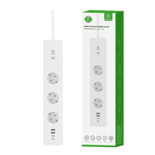 Εικόνα της Smart Πολύπριζo Woox R6132 Wi-Fi & Bluetooth 3680W White