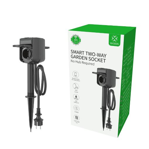 Εικόνα της Outdoor Smart Socket Woox R6079 Two-Way WiFi IP44 3680W Black