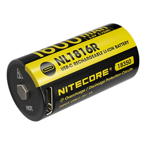 Εικόνα της Επαναφορτιζόμενη Μπαταρία Nitecore 18350 USB-C Li-ion 1600mAh 3.6V NL1816R