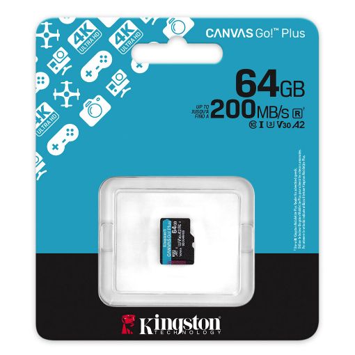 Εικόνα της Κάρτα Μνήμης MicroSDXC Kingston Canvas Go! Plus 64GB Class 10 UHS-I U3 SDCG4/64GBSP