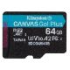 Εικόνα της Κάρτα Μνήμης MicroSDXC Kingston Canvas Go! Plus 64GB Class 10 UHS-I U3 SDCG4/64GBSP