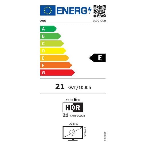 Εικόνα της Οθόνη AOC Q27G4ZDR 26,5" QD-OLED QHD 240Hz HDR