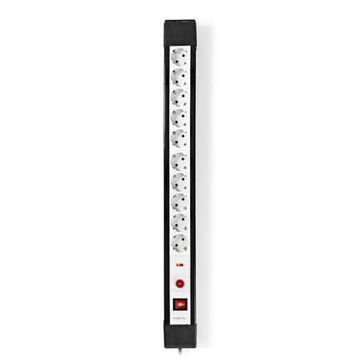 Εικόνα της Πολύπριζο Nedis 10 Θέσεων 3500W 3m Black & White ESC103SPF1PRO