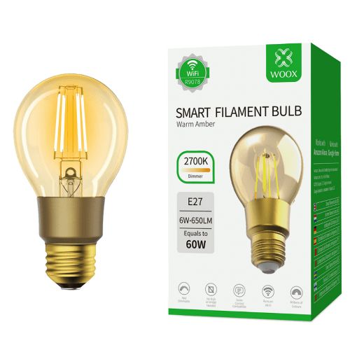 Εικόνα της Smart Lamp E27 Woox R9078 Filament 650lm 6W Gold