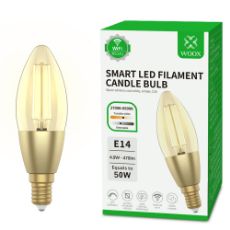 Εικόνα της Smart Lamp E14 Woox R5141 LED Candle Filament Wi-Fi & Bluetooth 470lm 4.9W Gold