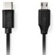 Εικόνα της Καλώδιο Nedis USB-C to Micro-USB 60W 1m Black CCGL60750BK10