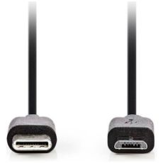 Εικόνα της Καλώδιο Nedis USB-C to Micro-USB 60W 1m Black CCGL60750BK10
