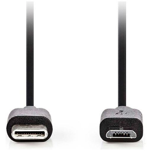 Εικόνα της Καλώδιο Nedis USB-C to Micro-USB 60W 1m Black CCGL60750BK10