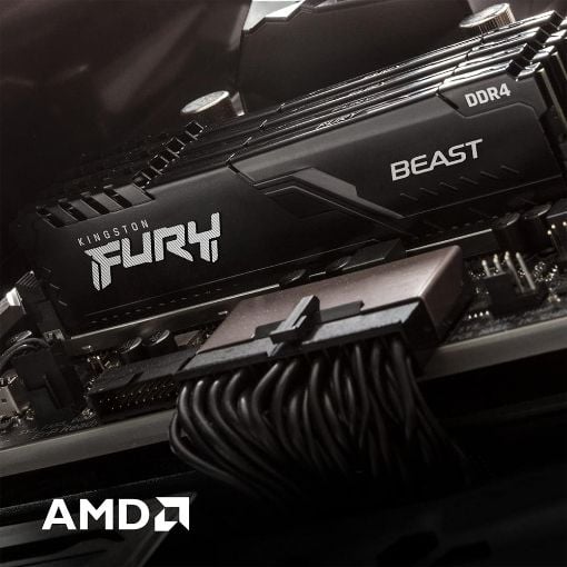 Εικόνα της Ram Kingston Fury Beast 32GB (2x16GB) DDR4-3600MHz CL18 Black KF436C18BBK2/32
