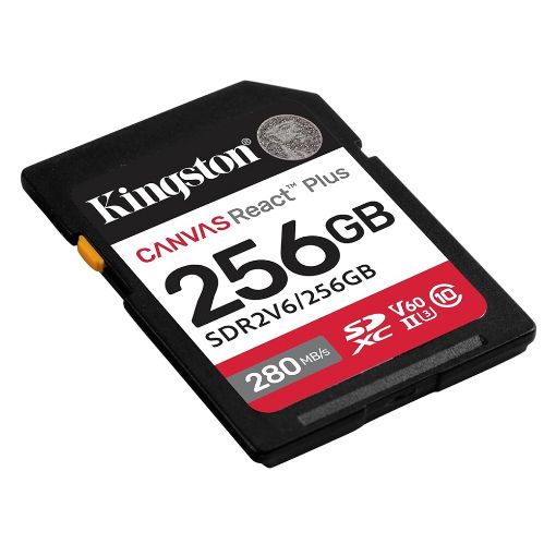 Εικόνα της Κάρτα Μνήμης SDXC Kingston Canvas React Plus 256GB Class 10 UHS-II U3 SDR2V6/256GB