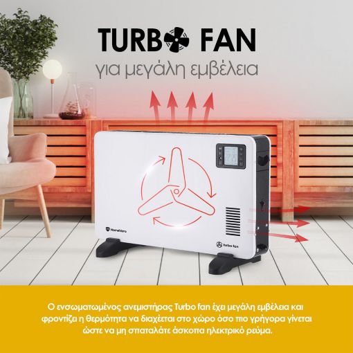 Εικόνα της Θερμοπομπός HomeVero 2000W με Turbo Fan & Θερμοστάτη White/Black HV-CH2000

