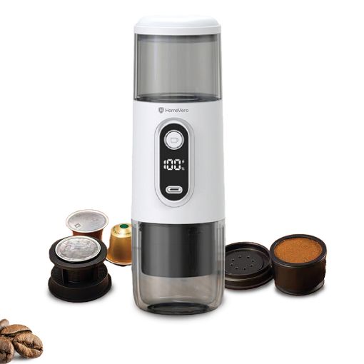 Εικόνα της Φορητή Μηχανή Espresso HomeVero 8bar White HV-PEM5W