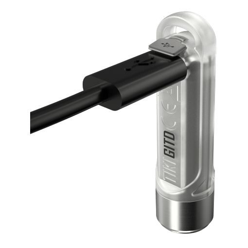 Εικόνα της Φακός Μπρελόκ Nitecore Tiki Gitd UV Επαναφορτιζόμενος Glow in the Dark 300lm IP66 Silver