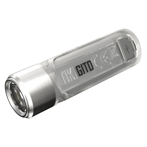 Εικόνα της Φακός Μπρελόκ Nitecore Tiki Gitd UV Επαναφορτιζόμενος Glow in the Dark 300lm IP66 Silver