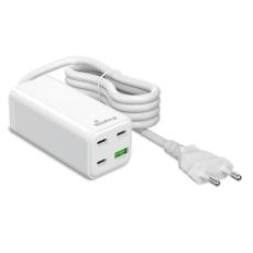 Εικόνα της Φορτιστής MediaRange 100W GaN 3x USB-C & USB-A με Καλώδιο 1.5m White MRMA124