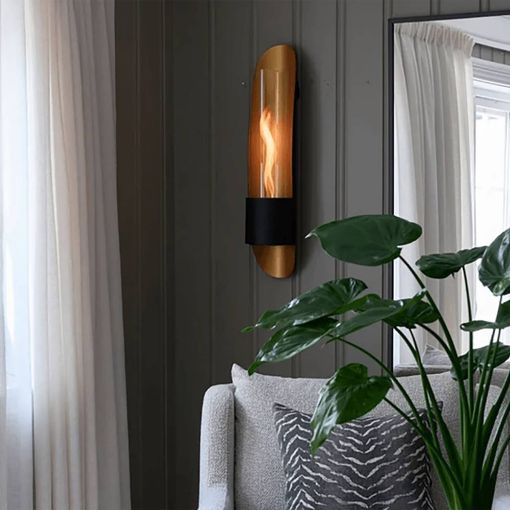 Εικόνα της Επιτοίχια Εστία Φωτιάς Tenderflame Cycloflame Wall 16.6x81x17.5cm 800ml Gold TF-600935