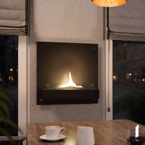 Εικόνα της Επιτοίχια Εστία Φωτιάς Tenderflame Solo 180 57x23x57cm 1000ml Black TF-0518001