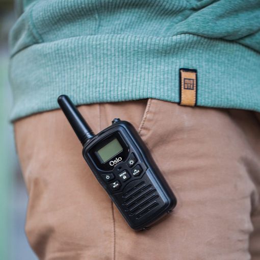 Εικόνα της Walkie Talkie Osio PMR Επαναφορτιζόμενο με Φακό & Καλώδιο Black OPM-1050