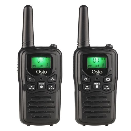 Εικόνα της Walkie Talkie Osio PMR Επαναφορτιζόμενο με Φακό & Καλώδιο Black OPM-1050