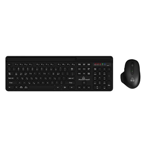Εικόνα της Πληκτρολόγιο-Ποντίκι Powertech Wireless Bluetooth (GR) Black PT-1154