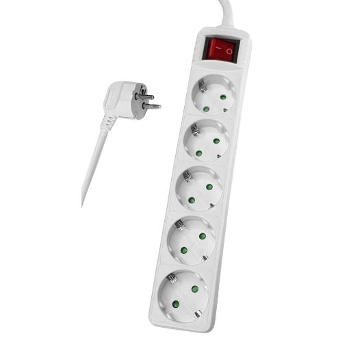 Εικόνα της Πολύπριζο Powertech PT-878 5 Θέσεων 5m White