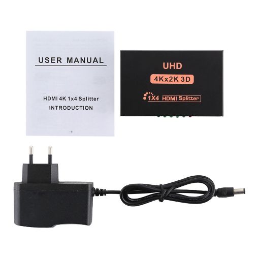 Εικόνα της Powertech HDMI Splitter 4-Port 4K/60Hz Black PTH-048