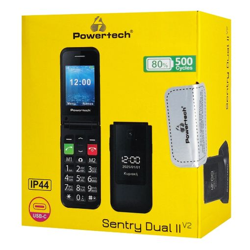 Εικόνα της Κινητό Τηλέφωνο Powertech Sentry Dual II V2 2.4" Dual SIM GR Black PTM-23
