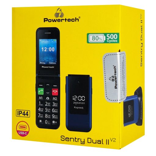 Εικόνα της Κινητό Τηλέφωνο Powertech Sentry Dual II V2 2.4" Dual SIM GR Blue PTM-26