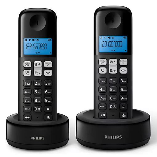 Εικόνα της Ασύρματο Τηλέφωνο Philips D1612B/GRS Duo GR Black