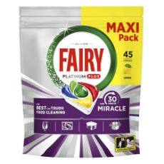 Εικόνα της Κάψουλες Πλυντηρίου Πιάτων Fairy Platinum Plus Miracle Lemon Maxi Pack 45τμχ