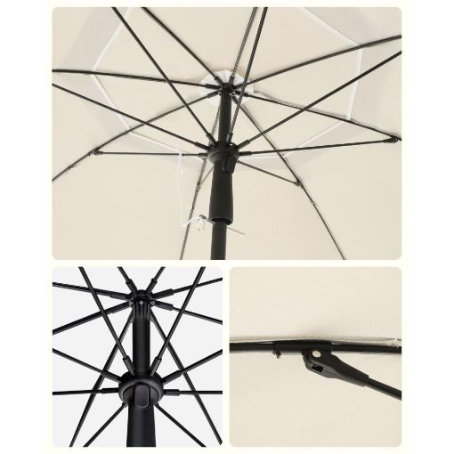 Εικόνα της Ομπρέλα Θαλάσσης Songmics Διαμέτρου 160cm UPF 50+ Beige GPU60WTV1