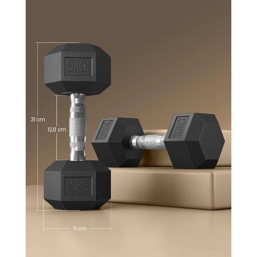 Εικόνα της Σετ Βαράκια Songmics 2 x 10kg Black SYL010B01