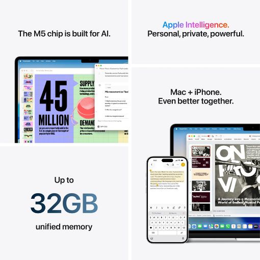 Εικόνα της Apple MacBook Air 13.6" Apple M5 24GB 1TB SSD 10-Core GPU (GR Keyboard) Starlight MDHD4GR/A