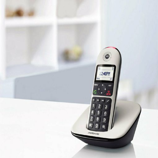 Εικόνα της Ασύρματο Τηλέφωνο Motorola CD5001 Συμβατό με Ακουστικά Βαρηκοΐας GR Black/White