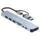 Εικόνα της USB Hub Powertech 8-in-1 USB-A/USB-C Grey PTR-0151