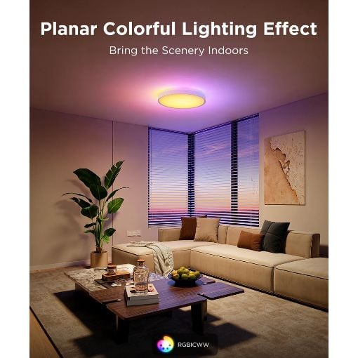 Εικόνα της Govee Round Smart Ceiling Light RGBWW + RGBIC Wi-Fi/Bluetooth 12" H80A1