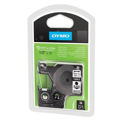 Εικόνα της Ταινία Ετικετογράφου Dymo Flexible Nylon D1 16957 12mm x 3.5m Black on White S0718040