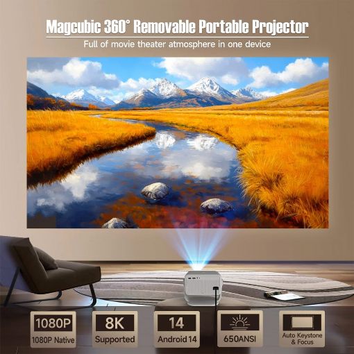 Εικόνα της Projector Magcubic L018 1080P WiFi Android 14 White
