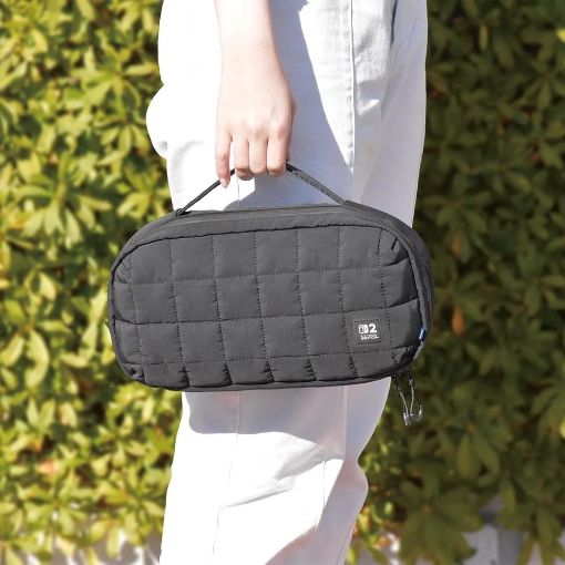 Εικόνα της Hori Puff Pouch Carrying Case for Switch/Switch 2 Black NSX-019E